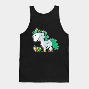 Cute Unicorn Eating Avocado Kawaii Neko Anime graphic Tank Top